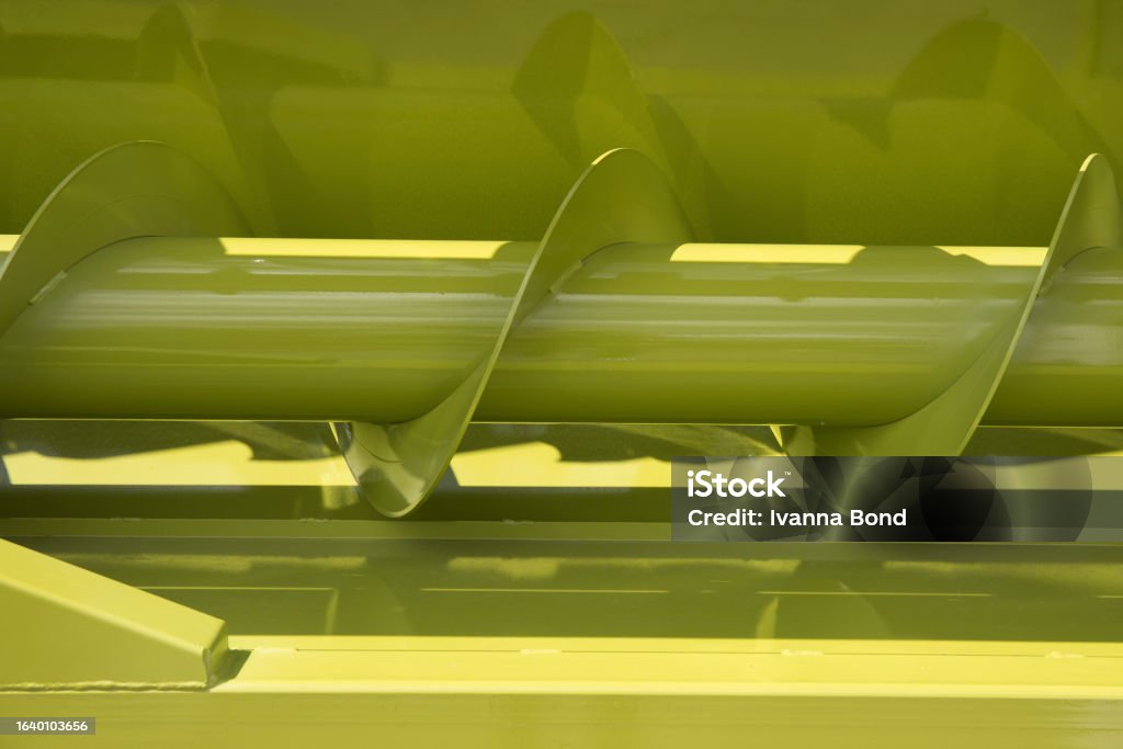 Element of the new industrial agricultural seeder close up